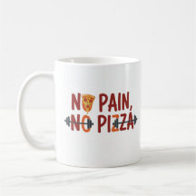 Geen pijn, geen pizza Mok - Funny Fitness Design
