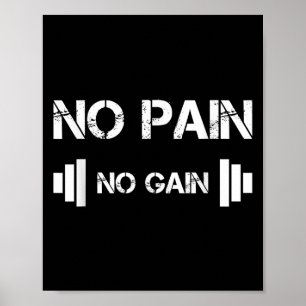 Geen Pijn Geen Resultaat Workout Motivatie Poster