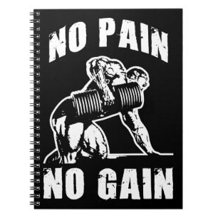 GEEN PIJN, GEEN WINST. Bodybuilding Workout Motiva Notitieboek