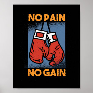 Geen Pijn Geen Winst Gewichtheffer Pre-workout Mot Poster
