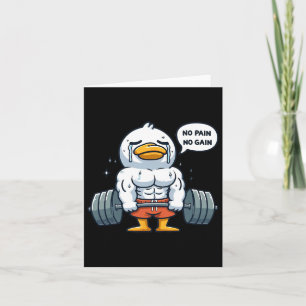 Geen pijn Geen winst Grappig Eend - Gym Workout en Kaart