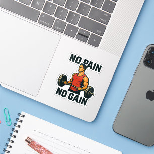 Geen pijn geen winst   Motivatie Gym Sticker