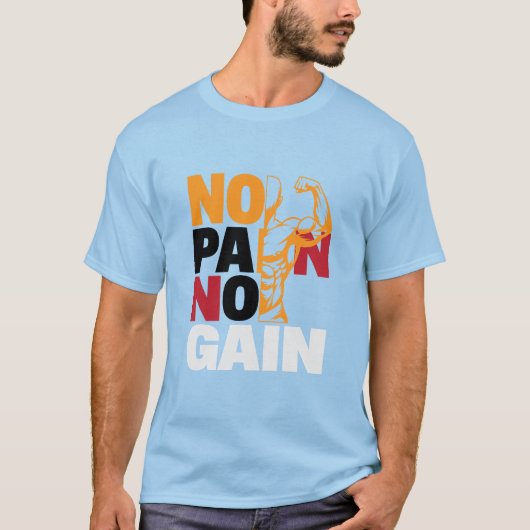 Geen pijn Geen winst T-shirt ontwerp (Voorkant)