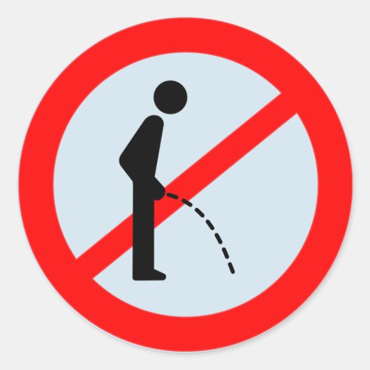 Geen pingelen in het openbaar ronde sticker (Voorkant)