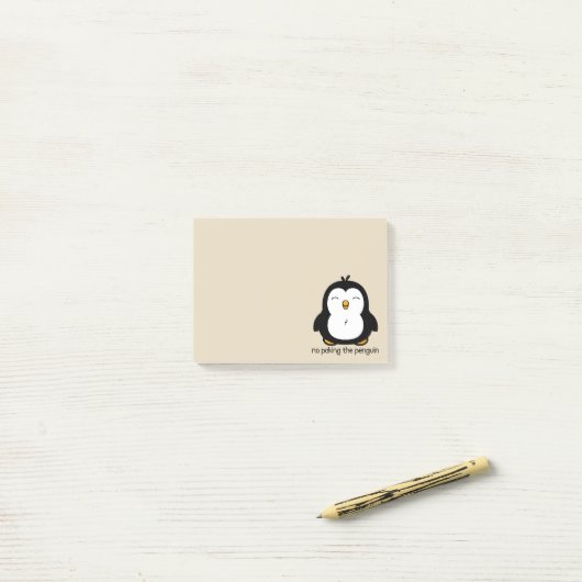 Geen pinguïn beige post-it® notes (Op bureau)