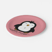 Geen pinguïn papieren bordje (Gekanteld)