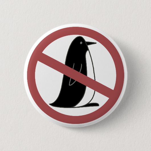 Geen pinguïns ronde button 5,7 cm (Voorkant)