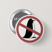 Geen pinguïns ronde button 5,7 cm (Voorkant /achterkant)