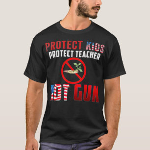 Geen Pistolen beschermen Kinder leraar T-shirt