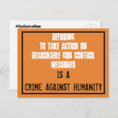 Geen Pistool Controle is Misdaad tegen de Mensheid Briefkaart (Voorkant / Achterkant)