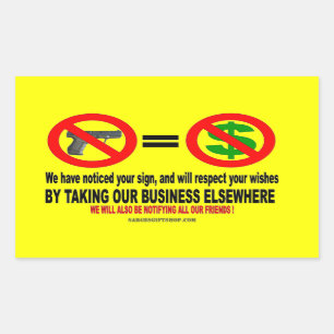 GEEN PISTOOL, GEEN MA RECHTHOEKIGE STICKER