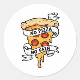 Geen pizza, geen winst ronde sticker