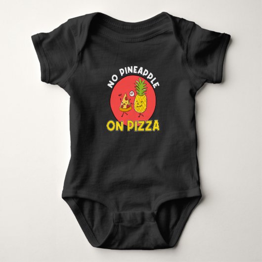 Geen pizza met ananas romper (Voorkant)
