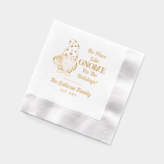 Geen plaats zoals Gnome Kerstmis Familienaam Datum Folie Servetten (Links)