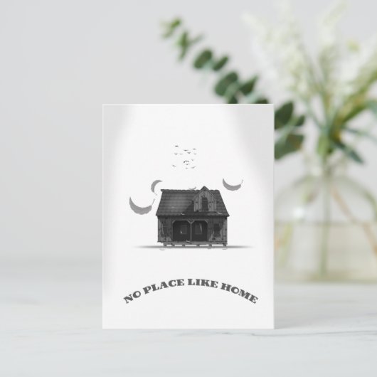 Geen plaats zoals thuis briefkaart (Staand voorkant)