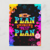Geen plan is het beste plan | kleurrijke sterren briefkaart (Voorkant)