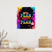 Geen plan is het beste plan | kleurrijke sterren poster (Keuken)