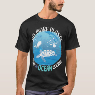 Geen plastic bewaar diertje voor schoon Zee in de T-shirt