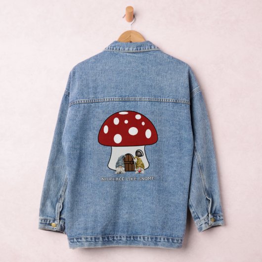 Geen plek als Gnome, geen plek als thuispaddenstoe Denim Jacket (Hangar)