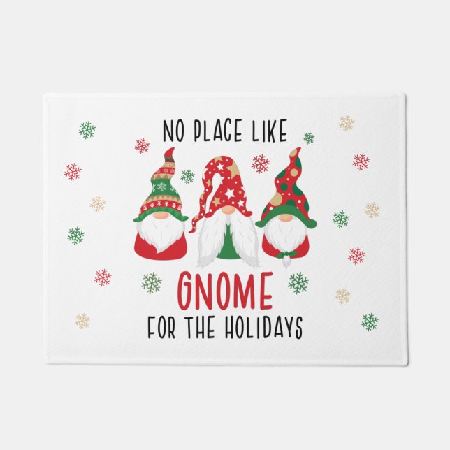 Geen plek als Gnoom voor de Feestdagen Kerstmis Deurmat (Voorkant)