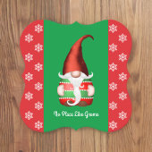 Geen plek zoals Gnome Red en Green Snowflake Kartonnen Onderzetters