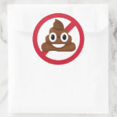 Geen poep ronde sticker (Tas)