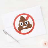 Geen poep ronde sticker (Envelop)