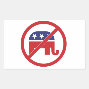 Geen politiek Republikeinse Olifant Rechthoekige Sticker