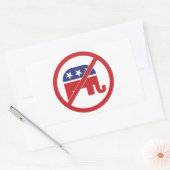 Geen politiek Republikeinse Olifant Rechthoekige Sticker (Envelop)