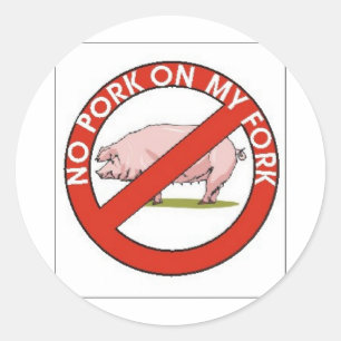 GEEN PORK OP MIJN FORK RONDE STICKER