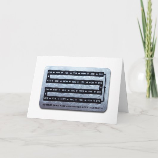 Geen PPP Menopauze Wenskaart Sjabloon meer (Voorkant)