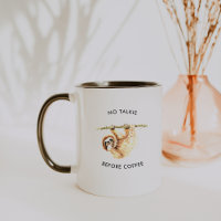Geen praatje voor koffie | Waterverf Sloth