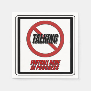 Geen praatjesspel in Football in het voortgangspap Servetten