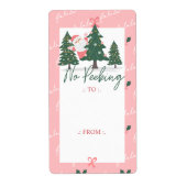 Geen prikkende kerstman, kerstboomroze etiket (Voorkant)