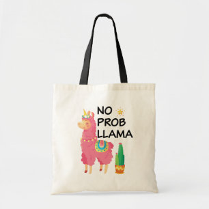 Geen prob lama grappig cadeau voor leuke canvas ta tote bag