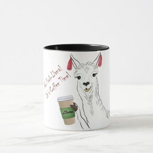 Geen prob-lama! Het is koffietijd! Cute Funny Llam Mok (Midden)