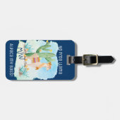 Geen Prob Llama Alpaca My Bags - Blauw op maat Bagagelabel (Voorkant horizontaal)