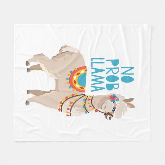 Geen Prob Llama Fleece Deken (Voorkant (Horizontaal))