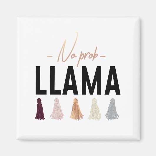 Geen Prob Llama | Goudtassels Magneet (Voorkant)