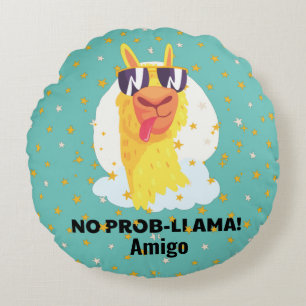Geen-Prob-Llama Grappige Cute Llama met Sterren Rond Kussen