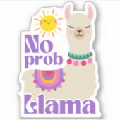 Geen Prob Llama leuke zon sticker (Voorkant)