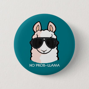 Geen Prob-Llama Ronde Button 5,7 Cm