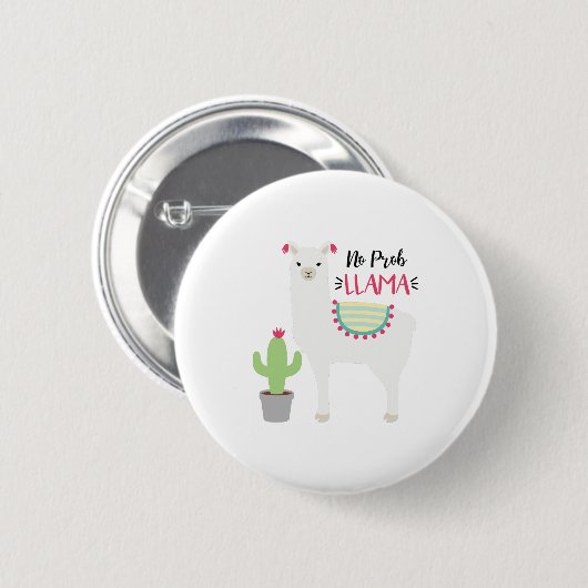 Geen Prob Llama Ronde Button 5,7 Cm (Voorkant /achterkant)