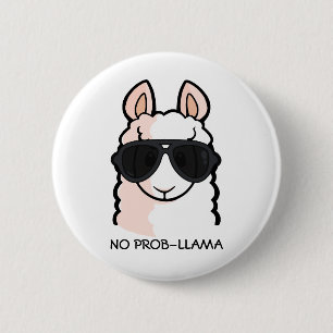 Geen Prob-Llama Ronde Button 5,7 Cm