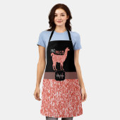 Geen Prob Llama roze koraal glitterspikkels Monogr Schort (Gedragen)