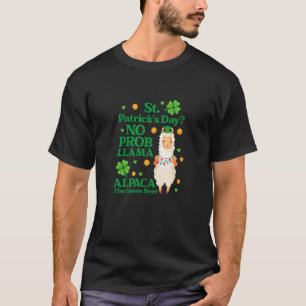 Geen Prob Llama St Patrick's Day Alpaca Groene Bie T-shirt