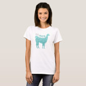 Geen prob Llama Turquoise glitter Sparkles T-shirt (Voorkant volledig)