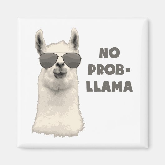Geen probleem Llama Magneet (Voorkant)