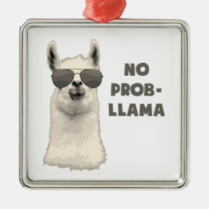 Geen probleem Llama Metalen Ornament