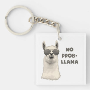 Geen probleem Llama Sleutelhanger